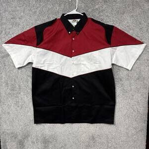 Speed Zone Race Gear Shirt Mens 2XL Black Red White Colorblock Racing Pit Crew